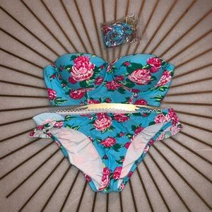 Vintage Betsey Johnson floral swimsuit